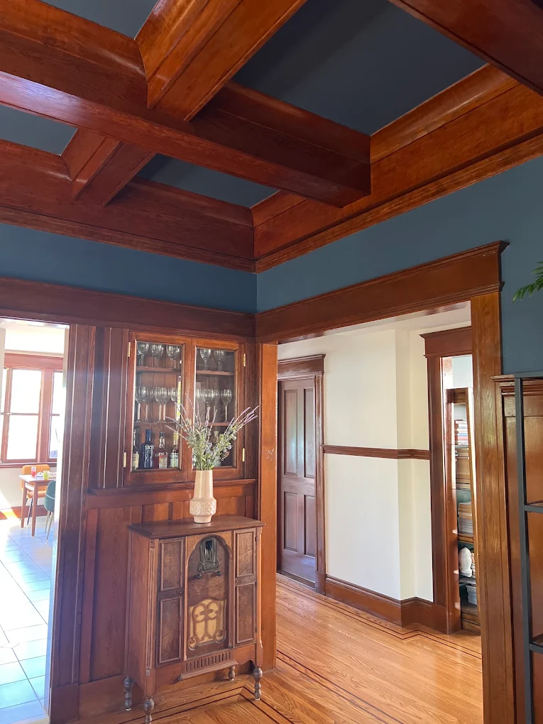 Coffered ceiling & trim, Woodside